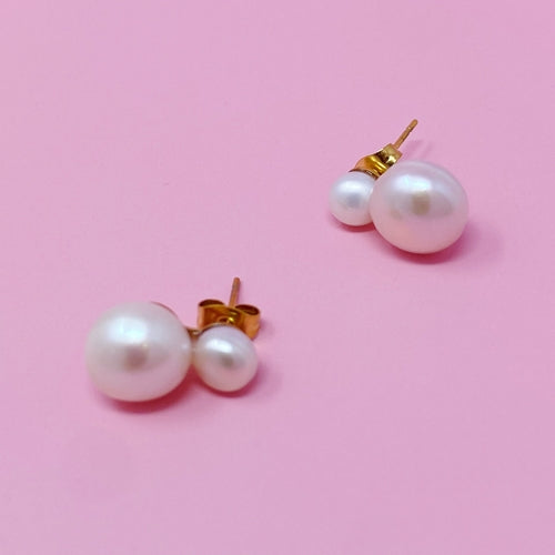 Classic Double Freshwater Pearl Earrings