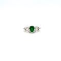 Emerald and Diamond Ring in 18K White Gold - KGR 15863