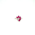 Ruby and Diamond Ring in 14K White Gold - KGR 15916