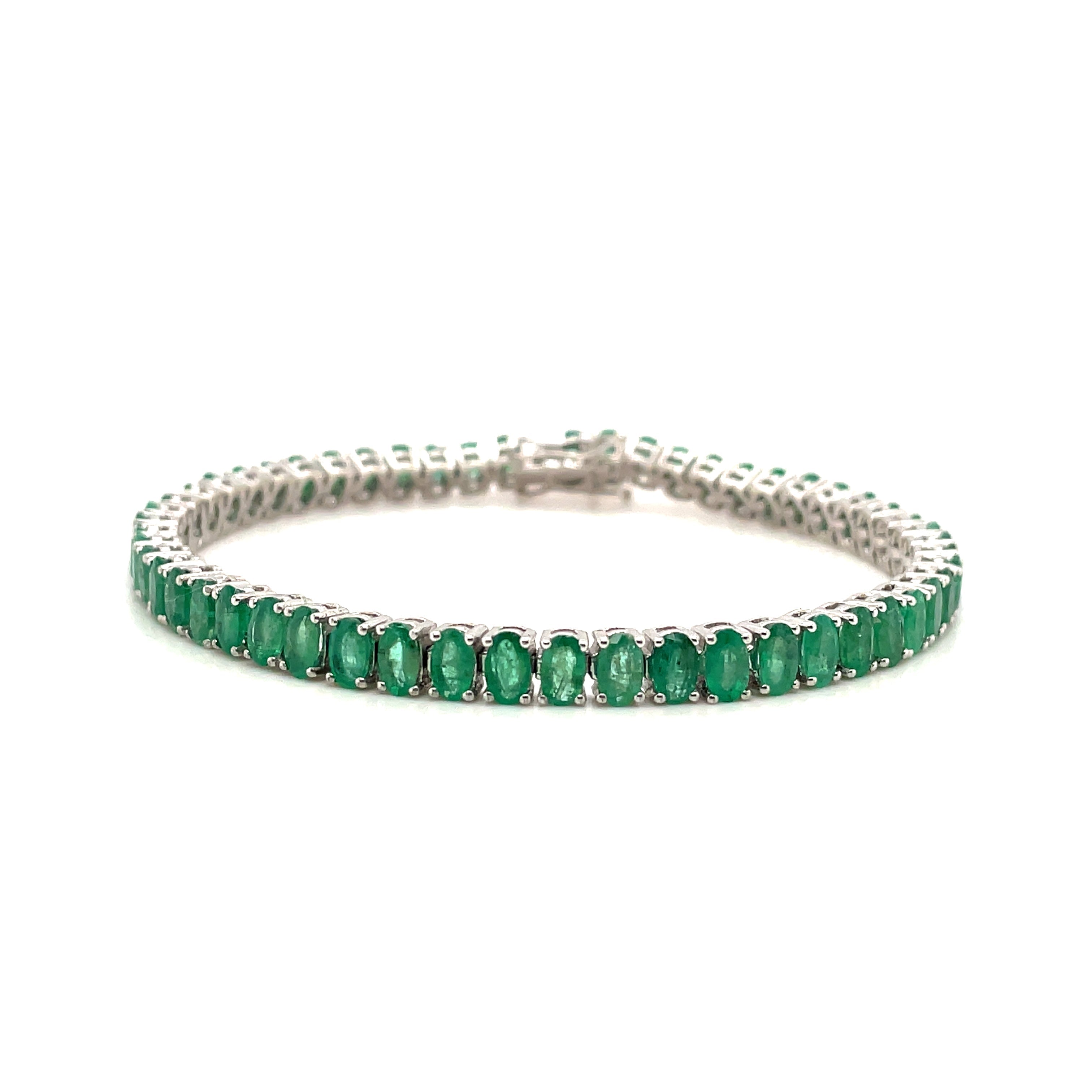 Emerald Bracelet in .925 Sterling Silver. - KSD 43070