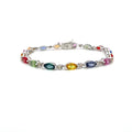 Multi Sapphire Bracelet in .925 Sterling Silver - KSD 49074