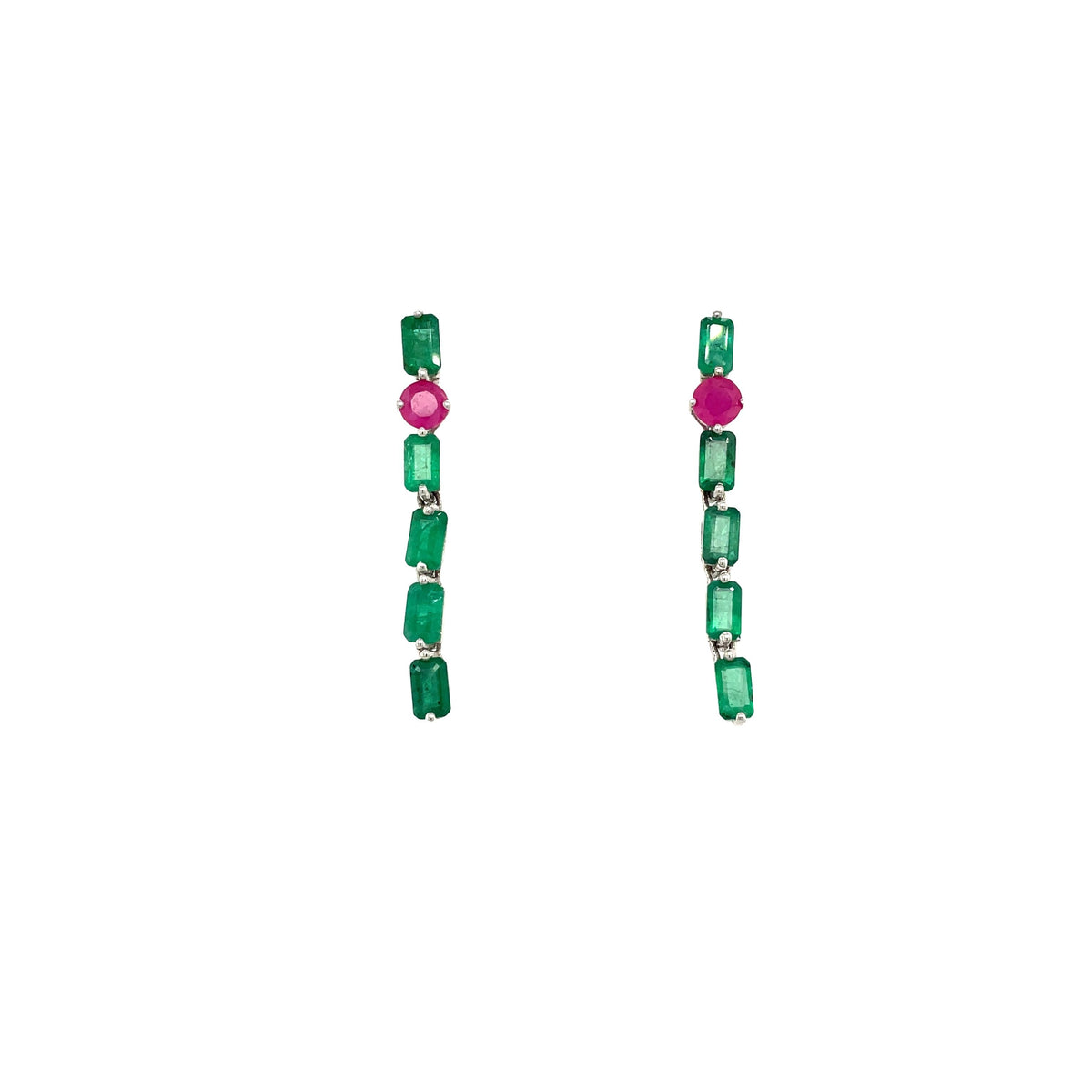 Emerald Earring in .925 Sterling Silver - KST 51927